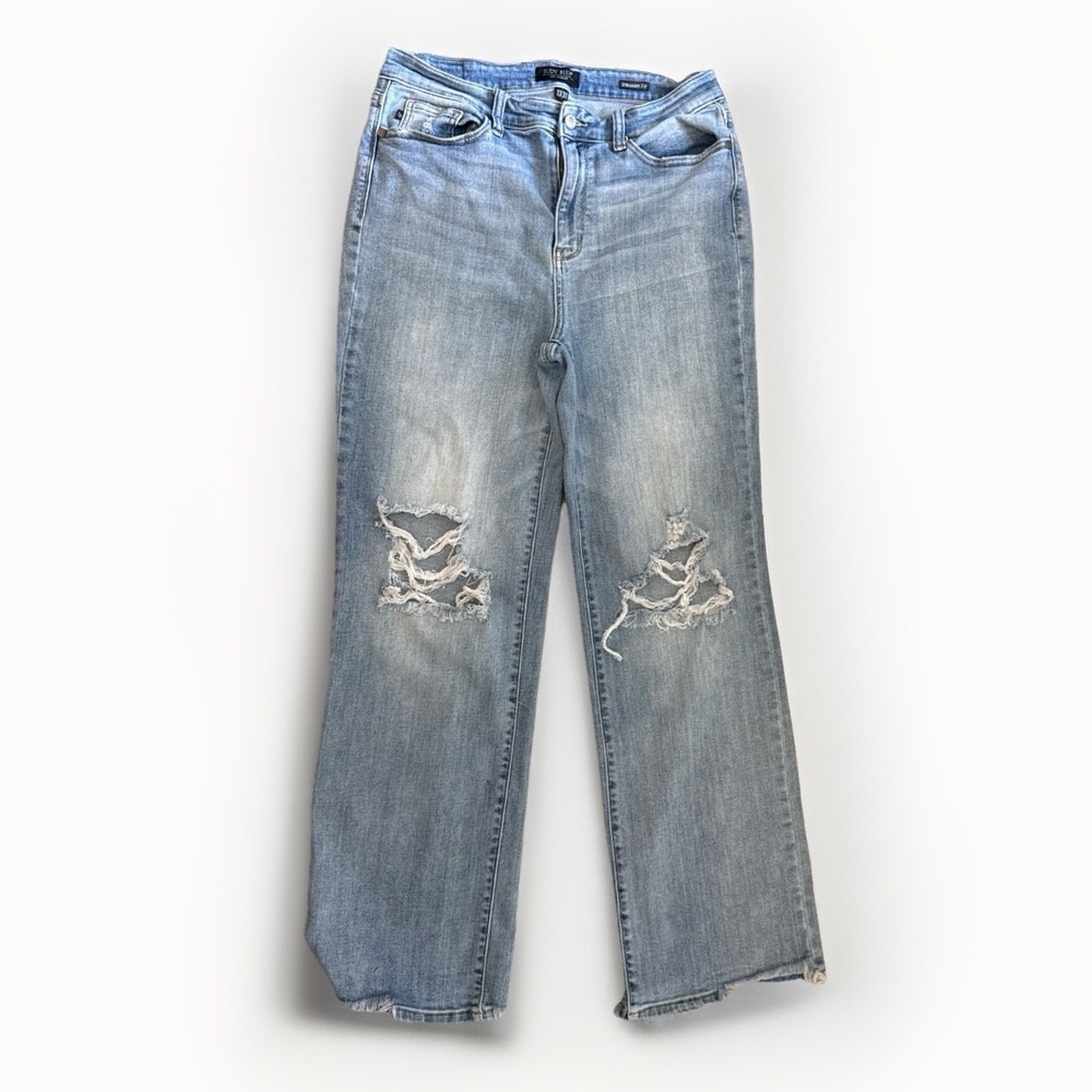 Judy Blue Distressed Straight Fit 13/31 Women's Denim Jeans